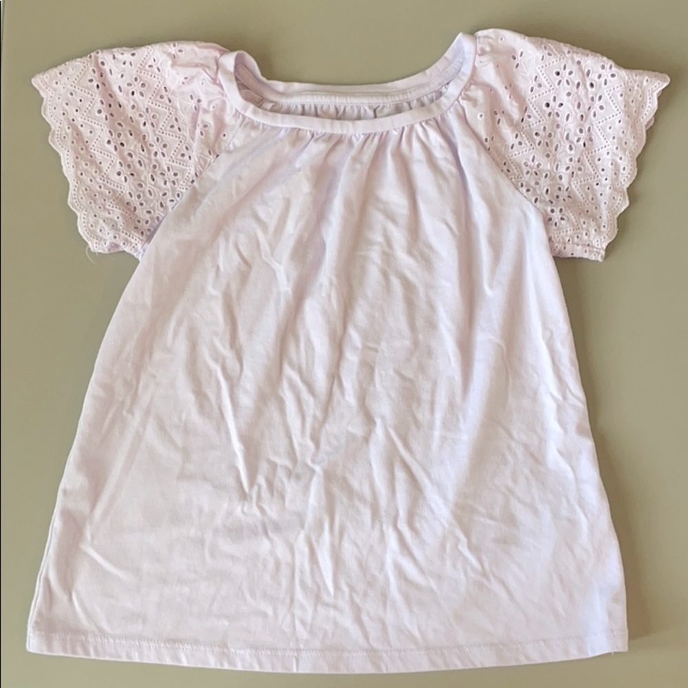 Lilac flutter sleeves shirt size 7/8 kids